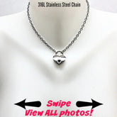 Day Collar, Stainless Steel Cable Chain & Nickel Steel Padlock