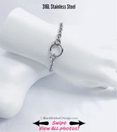 O-Ring Day Collar Bracelet, 24/7 Waterproof Stainless, Locking Option