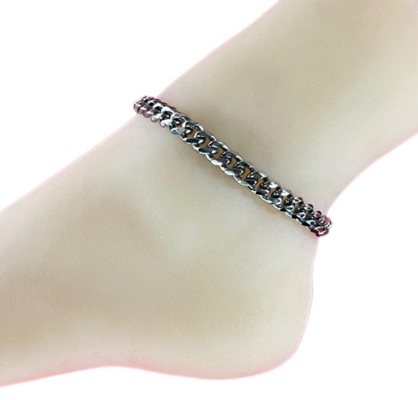 Sub Day Collar Ankle Bracelet, Discreet, Waterproof, Permanent Locking option, SILVER Stainless Steel