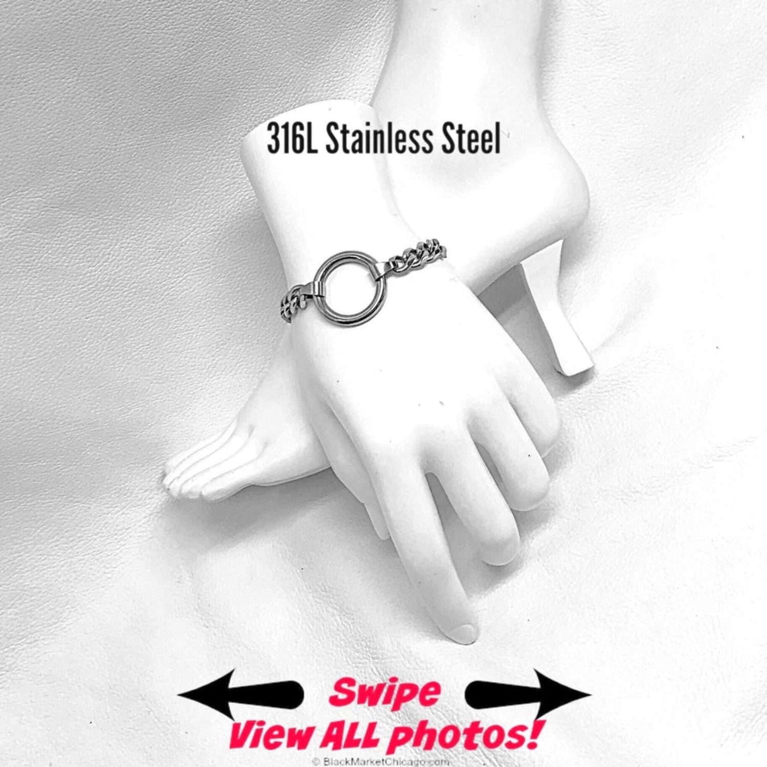 Chunky O-Ring Chain Bracelet, Waterproof 24/7 Wear Stainless Steel