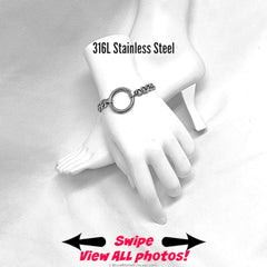Chunky O-Ring Chain Bracelet, Waterproof 24/7 Wear Stainless Steel