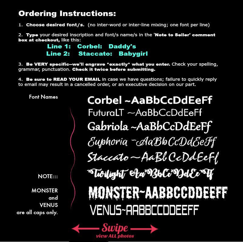 Custom Engraved Sub Day Collar, or Mistress Necklace, Polished Stainless Steel Chain, NICKEL Padlock