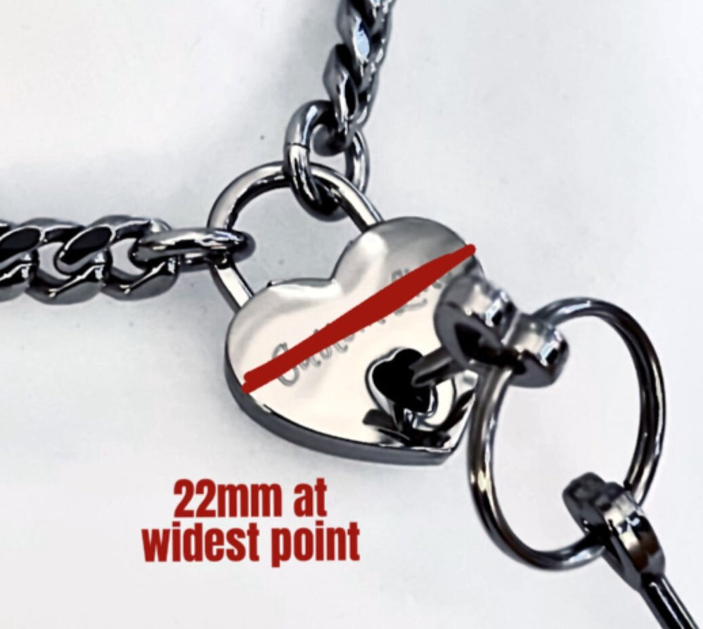 Sub Day Collar, Personalized Engraving, Nickel Heart Padlock, Stainless Steel Chain Necklace