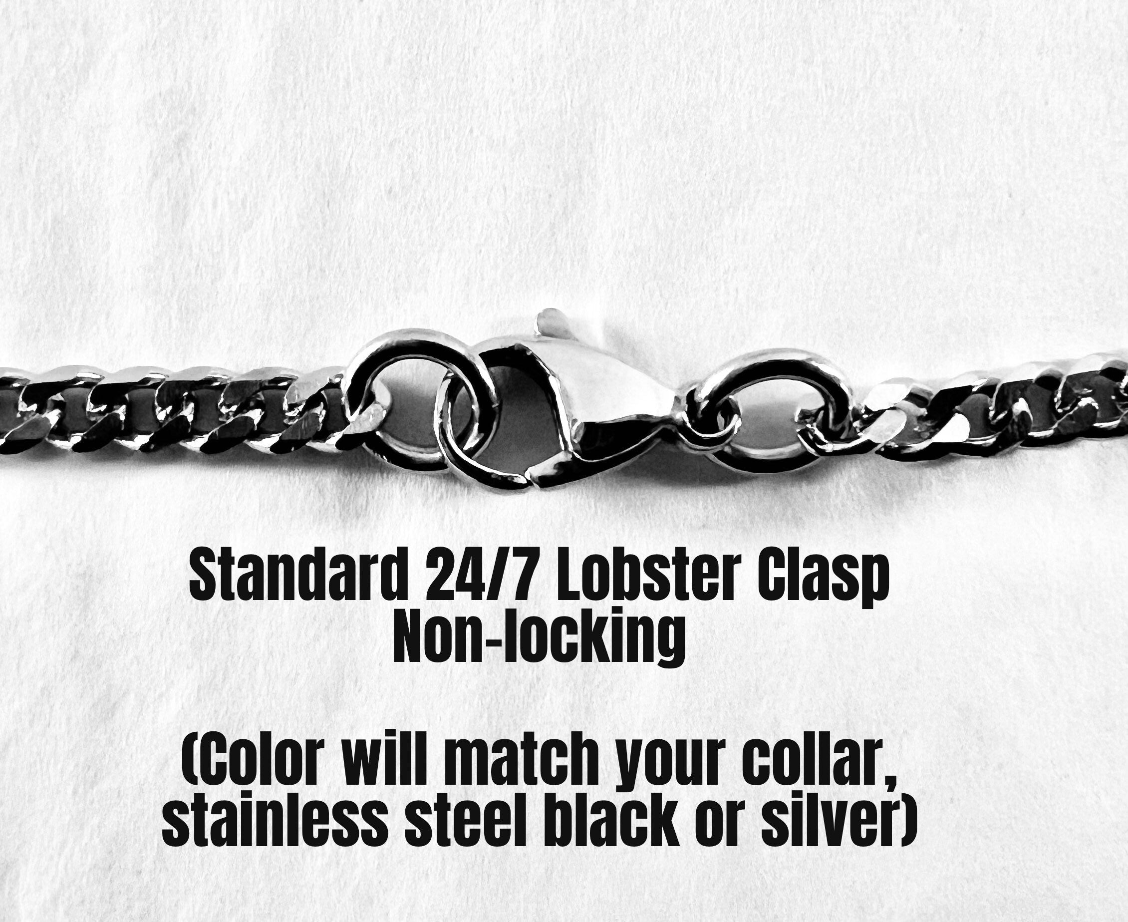Permanent Lock Option Sub Day Collar, O-Ring Necklace, 24/7 Wear, Stainless Steel Curb Chain