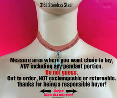 Submissive Day Collar, Angel Wings, DDLG Discreet Choker 24/7 Wear Stainless Steel