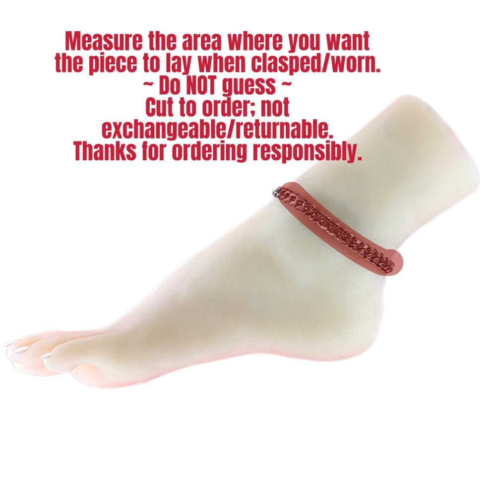 Sub or Dom Ankle Bracelet, Discreet, BLACK Chain, Waterproof, Permanent Locking