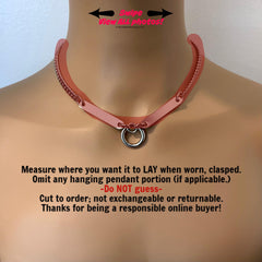 Sub Day Collar, BDSM O-Ring & Bars, 24/7 Permanent Clasp Option, Stainless Steel