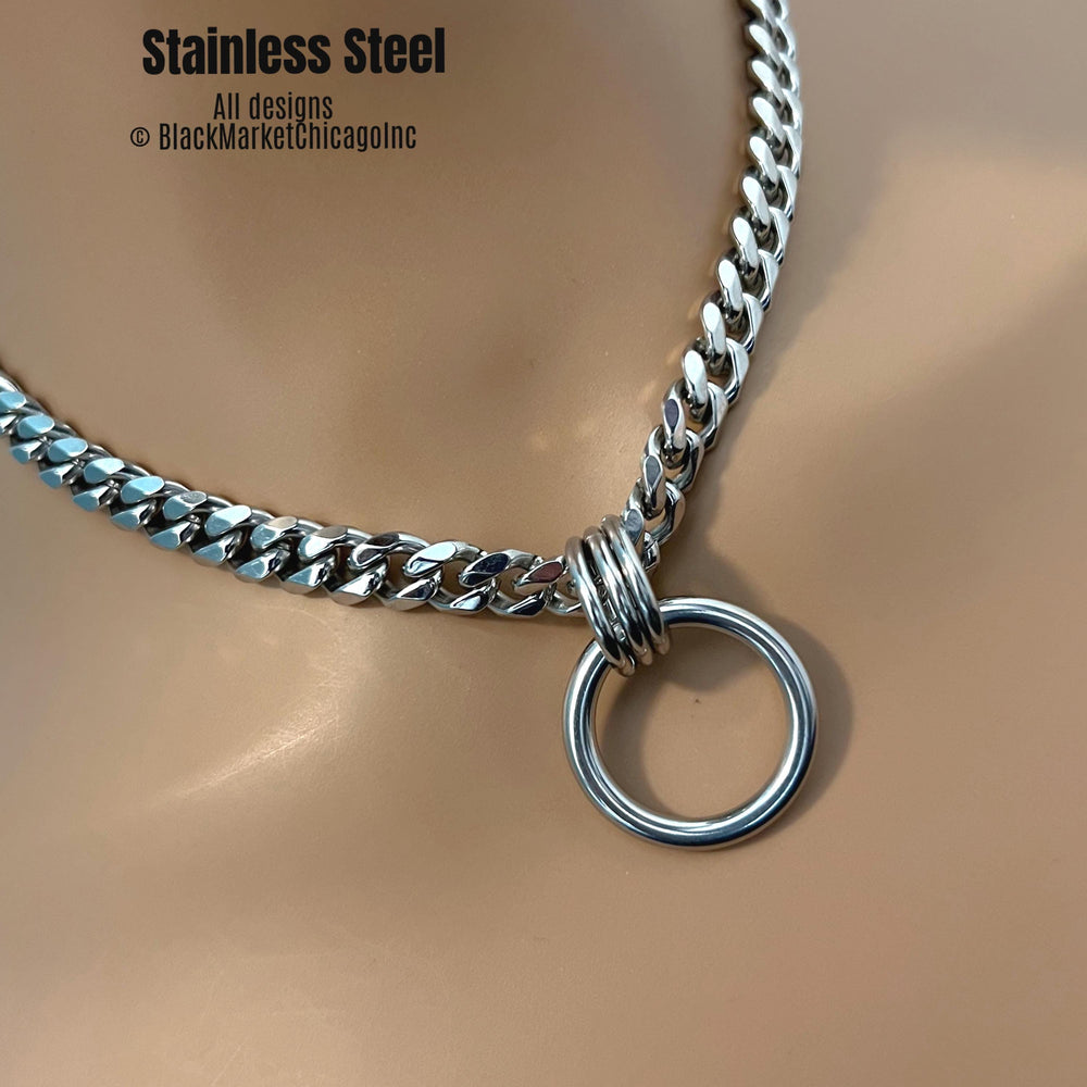 Sub Day Collar, O-Ring, Stainless Steel Chain, 24-7, Waterproof Lockable