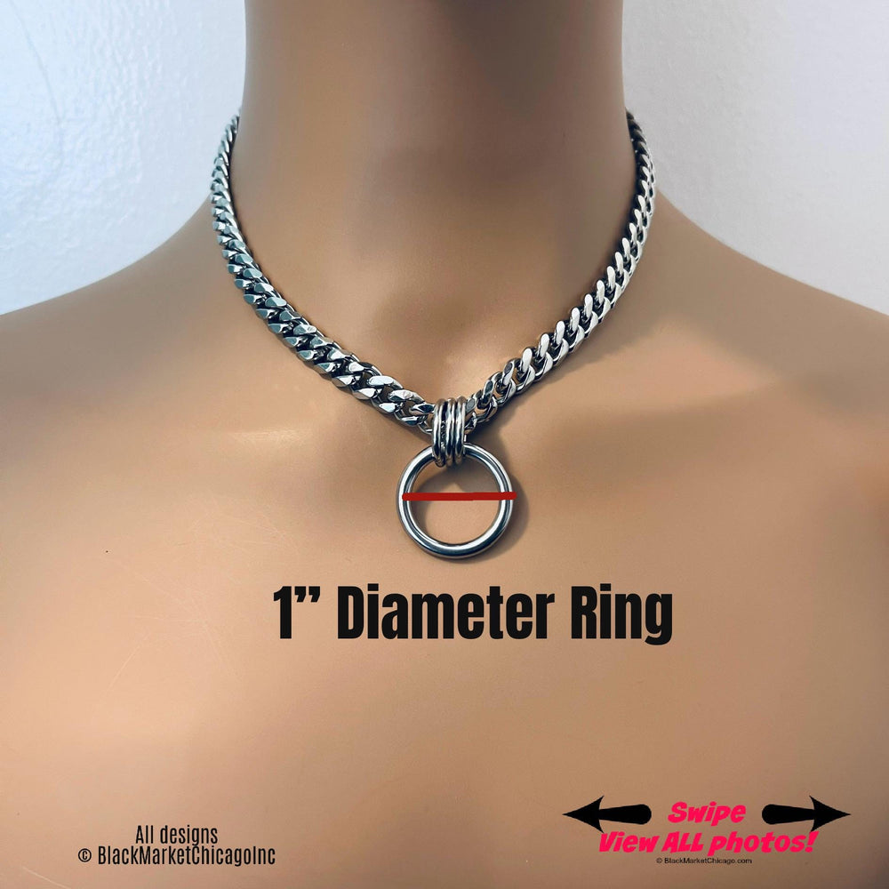 Sub Day Collar, O-Ring, Stainless Steel Chain, 24-7, Waterproof Lockable
