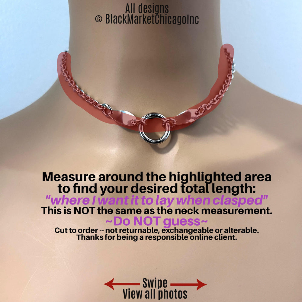 Discreet Day Collar, O-Ring, 24-7, All Stainless Steel, Permanent Lock option