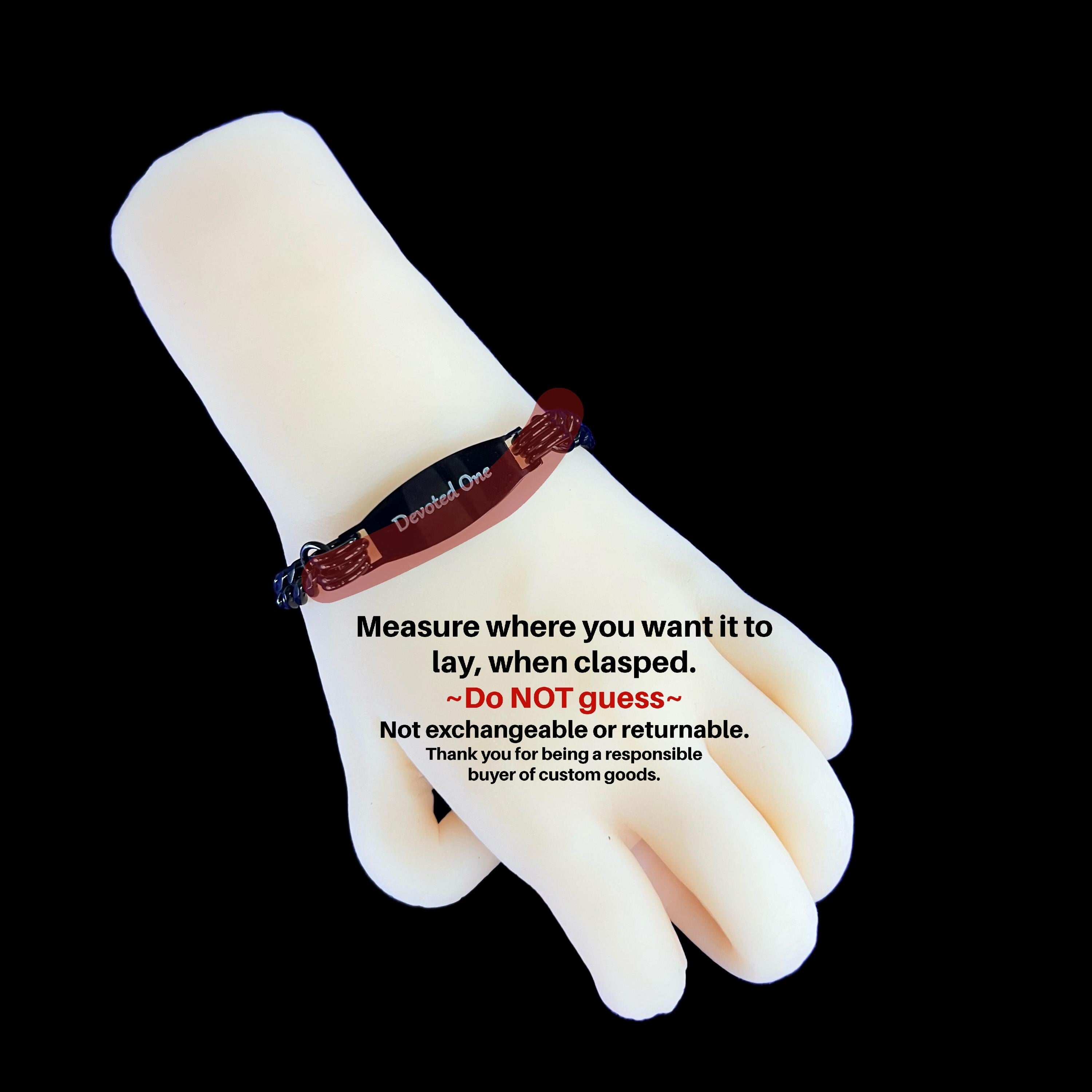 Day Collar Wrist or Ankle Bracelet, 24/7, Hidden Message Option, Custom Engraved, Silver Stainless
