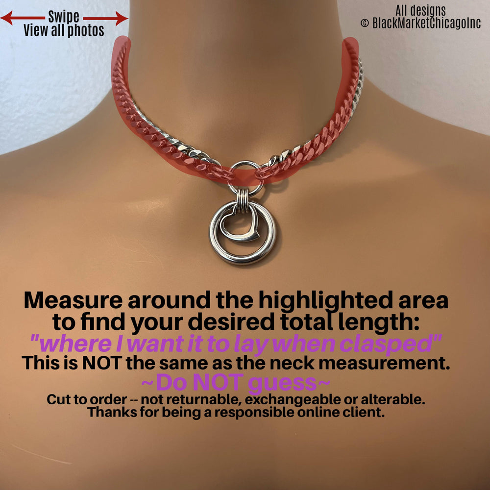 Day Collar Eternity Ring & Heart 24/7, Waterproof Chain, Stainless Steel