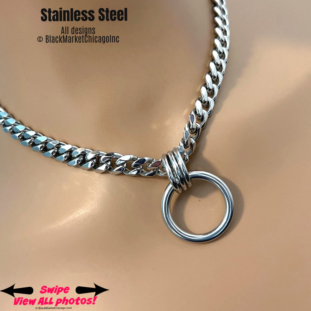 Sub Day Collar, O-Ring, Stainless Steel Chain, 24-7, Waterproof Lockable