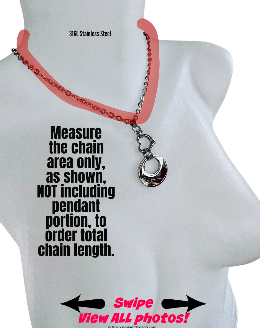 24-7 Sub Day Collar, Permanent Lock Option, All Stainless Steel