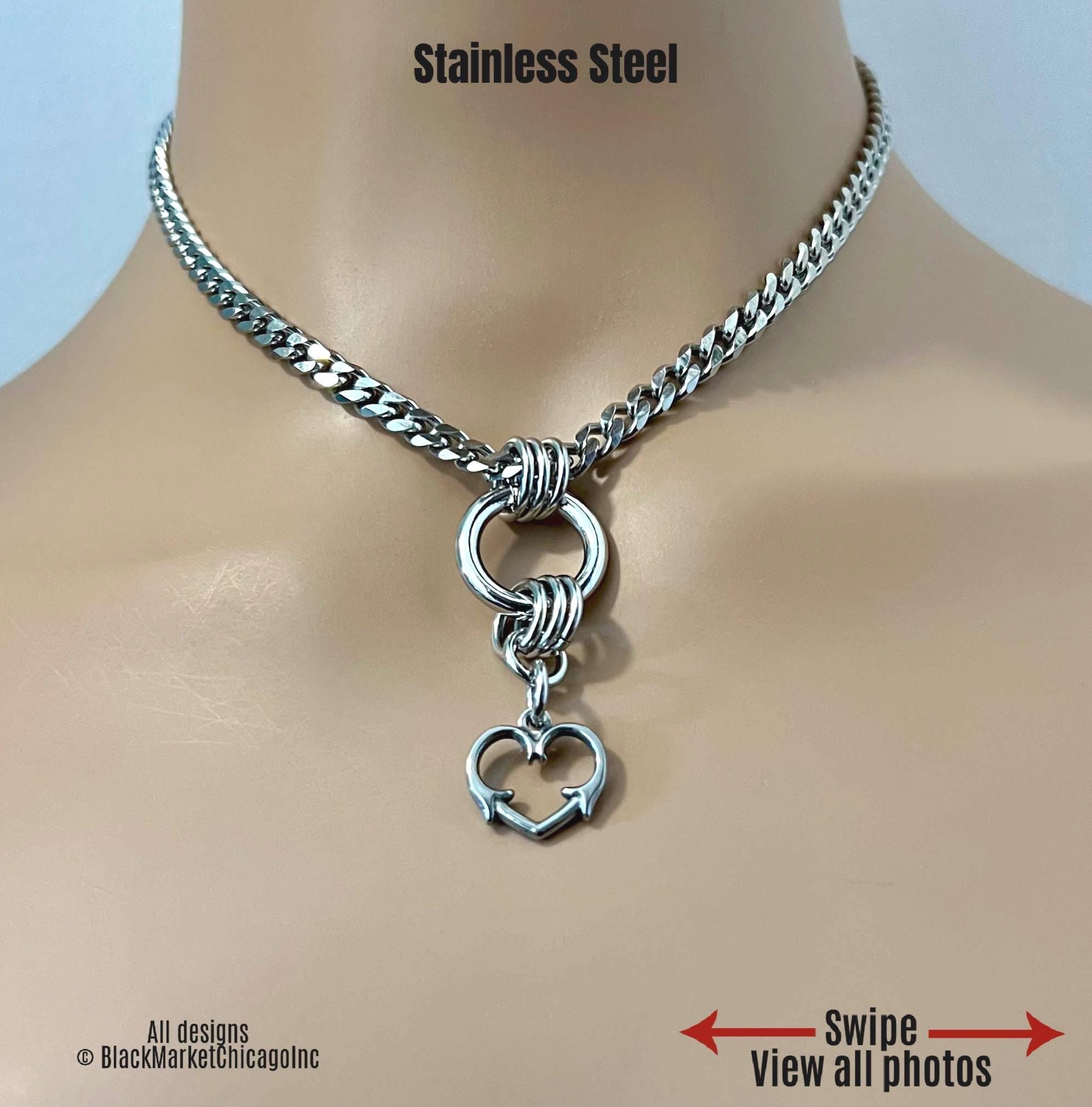 Day Collar, O-Ring & Thorny Heart, Stainless, 24/7 Lockable