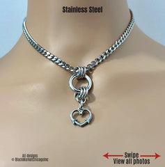 Day Collar, O-Ring & Thorny Heart, Stainless, 24/7 Lockable