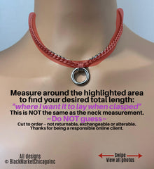 Day Collar, Minimalist Discreet, O-Ring, Silver Stainless Steel Curb Chain, 24-7
