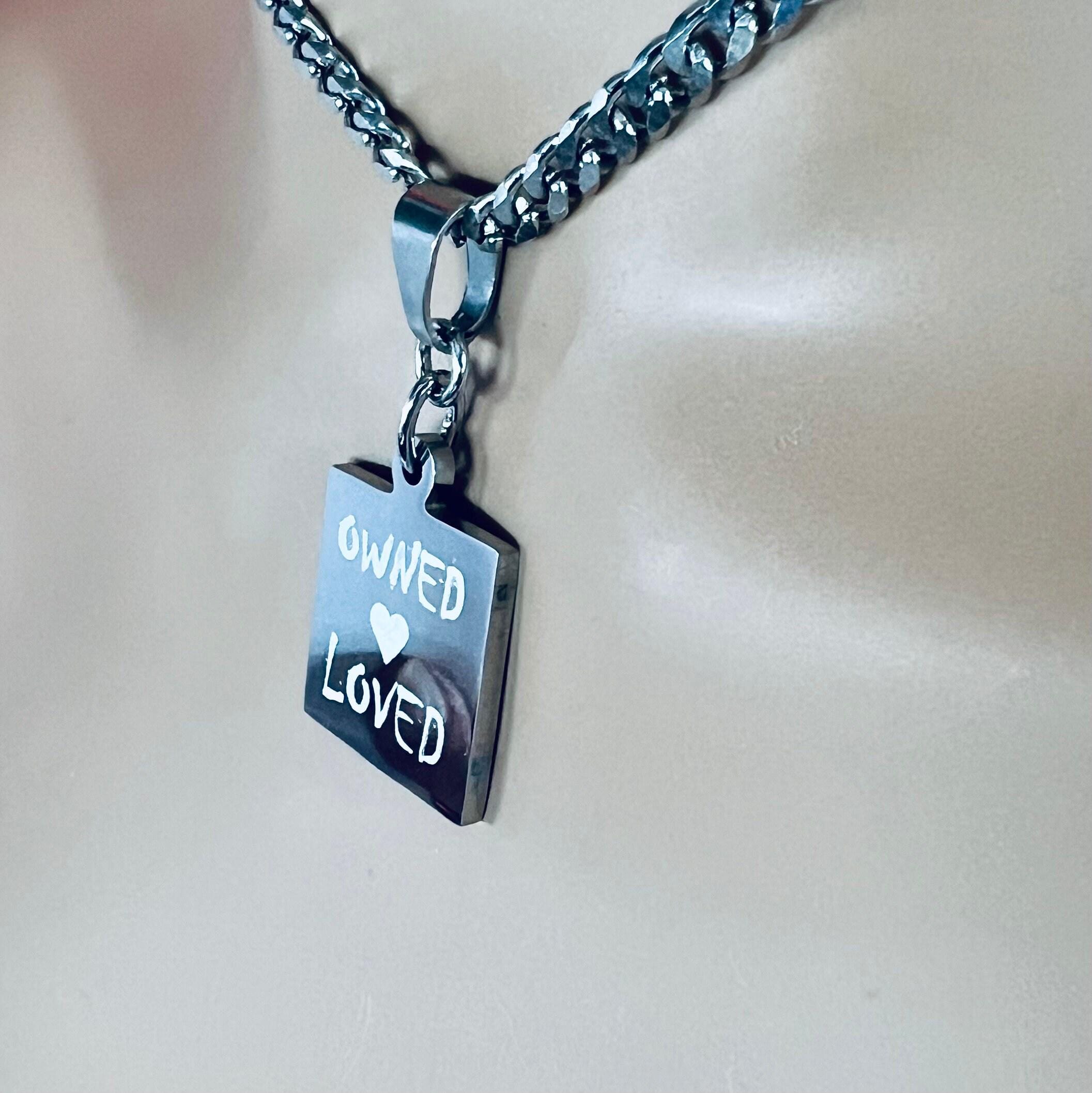 Sub Day Collar, Engraved, 24/7 Lock option, Loved, Owned, Stainless Steel