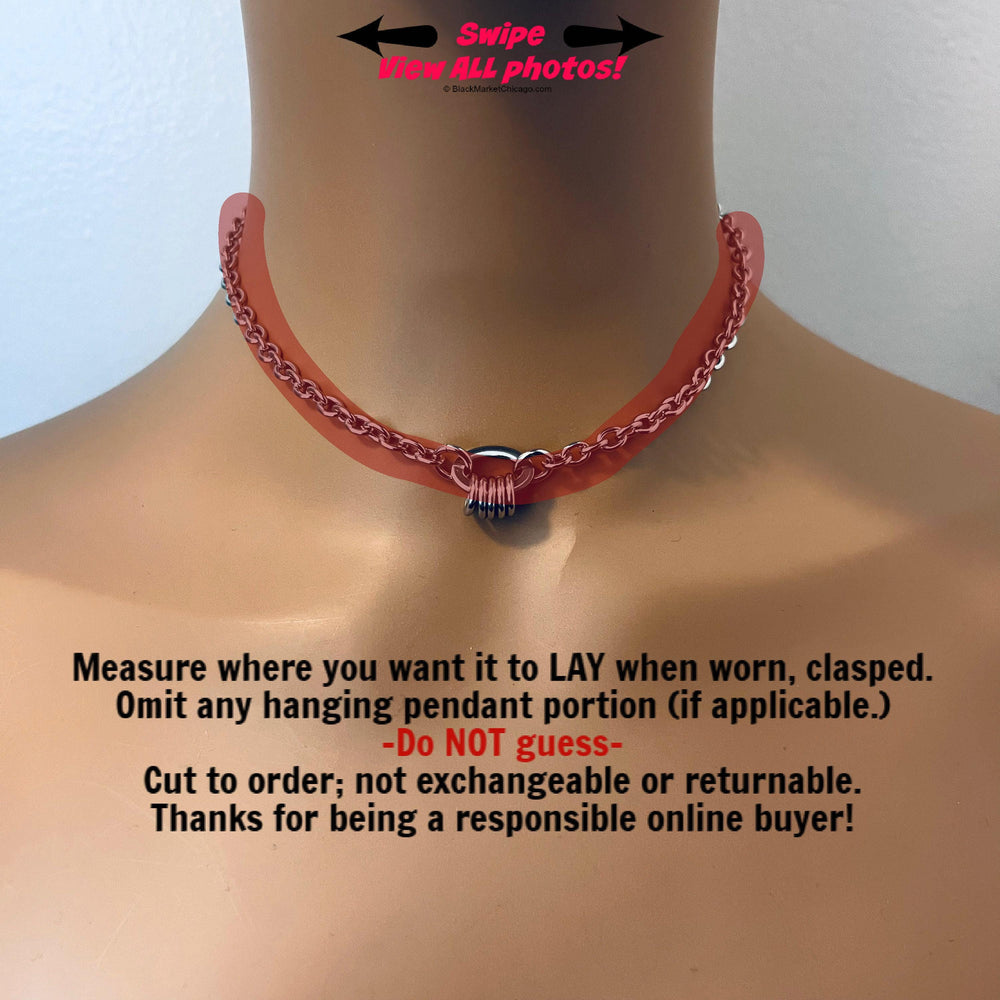 Sub Day Collar, 24/7 Discreet OVAL Ring, Stainless Steel, Permanent Locking Option