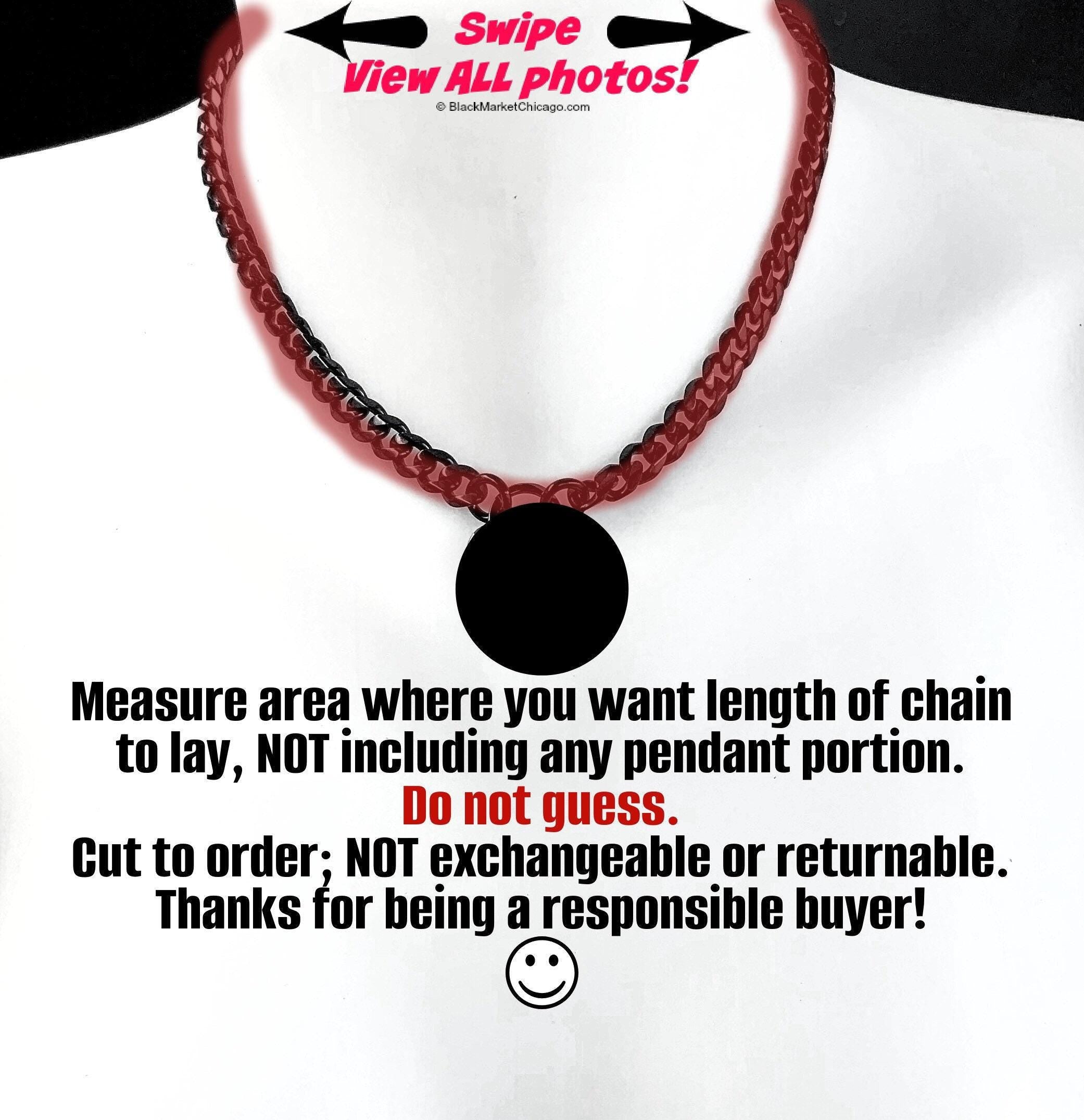 Sub Day Collar, Custom Engraved, GUNMETAL Black Stainless Steel Chain and LARGE Heart Padlock Necklace