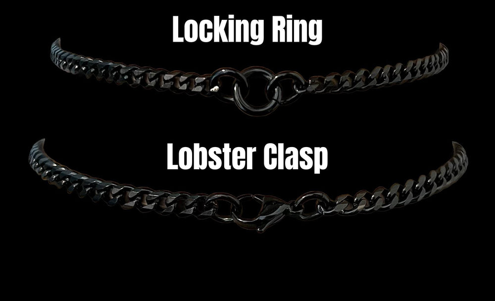 O-Ring Day Collar, Kitten Puppy Paw Pendant, 24/7, BLACK Stainless Steel