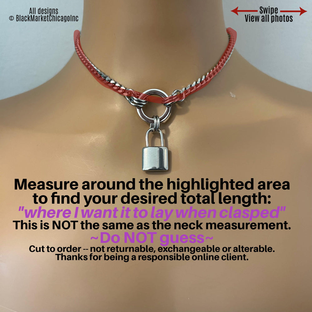 Day Collar, O-Ring & Faux Padlock, 24-7 Wear, Stainless Steel