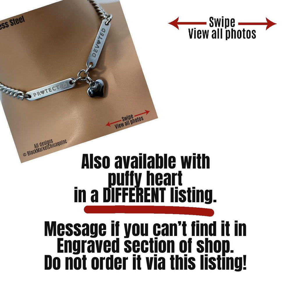 24/7 Day Collar, Personalized, Padlock Charm, Waterproof Stainless Steel
