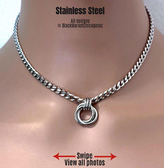 Celtic Knot Day Collar, 24/7 Silver Stainless Steel, Lock Option