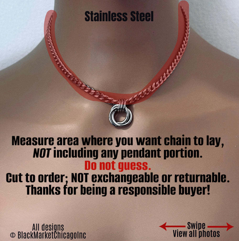 Celtic Knot Day Collar, 24/7 Silver Stainless Steel, Lock Option