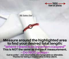 24/7 Wear Discreet Submissive Bracelet BLACK 316L Stainless Steel Dainty Petite Cable Chain and O-Ring