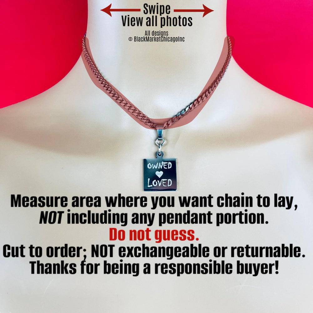 Sub Day Collar, Engraved, 24/7 Lock option, Loved, Owned, Stainless Steel