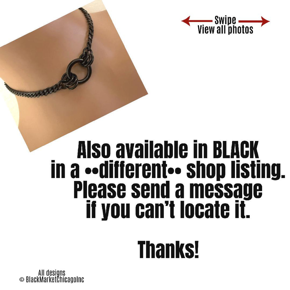 Sub Day Collar, 24-7, Silver DAINTY Chain, Stainless Steel