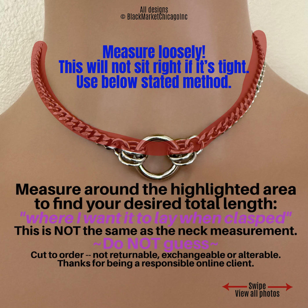 Sub Day Collar, 24-7, Silver DAINTY Chain, Stainless Steel