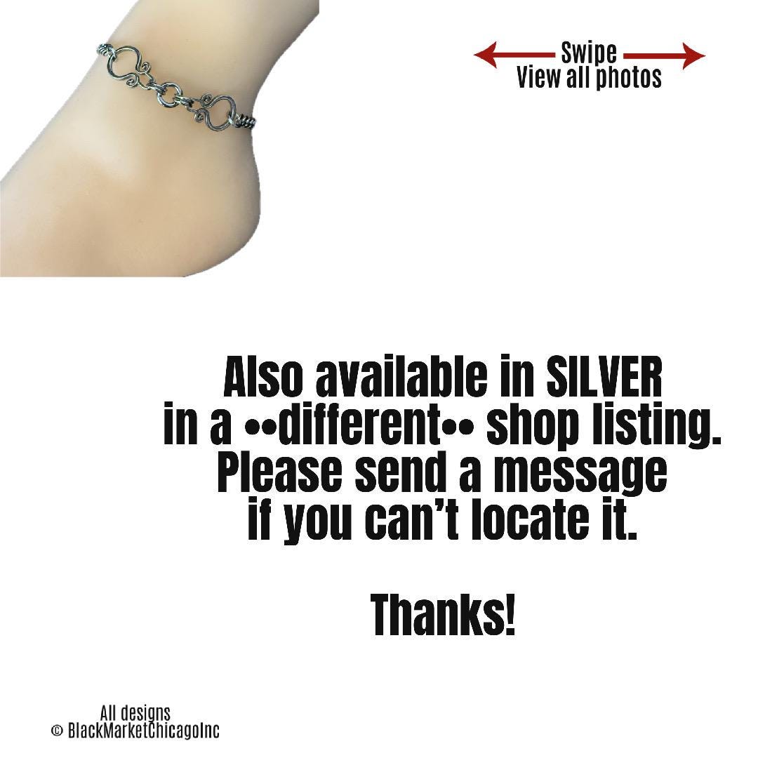 Goth Day Collar Ankle Bracelet, BLACK Stainless Steel, 24/7 Wearable, Permanent Locking Clasp Option