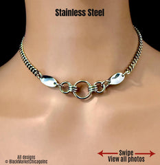 Elegant Day Collar, 24/7, Chic, Waterproof Lockable, Discreet Eternity Rings, All Stainless Steel