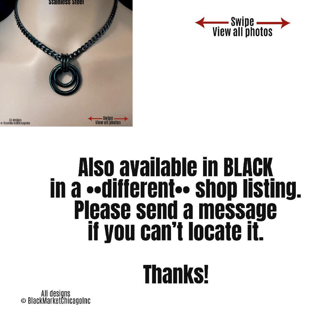 Sub Day Collar, SILVER Stainless Steel, Dual O-Rings 24-7, Curb Chain, Waterproof Lockable