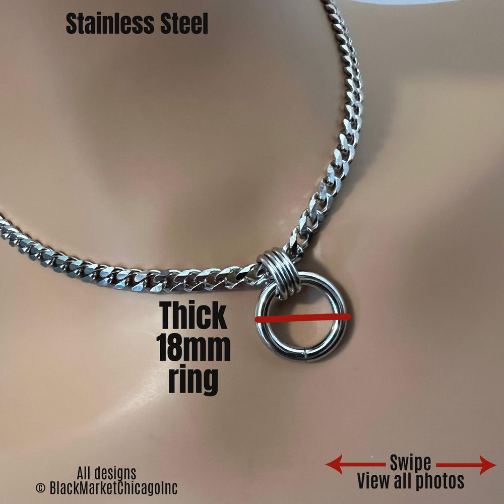 Minimalist Day Collar, 24/7, O-Ring, Discreet, Stainless Steel