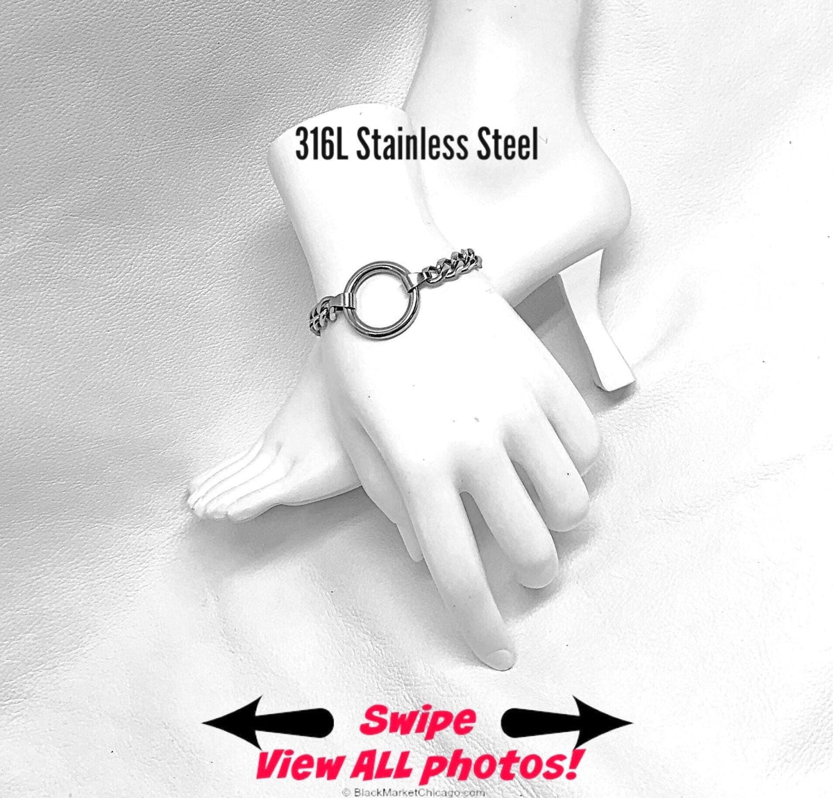 Chunky O-Ring Chain Bracelet, Waterproof 24/7 Wear Stainless Steel