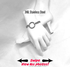 Chunky O-Ring Chain Bracelet, Waterproof 24/7 Wear Stainless Steel