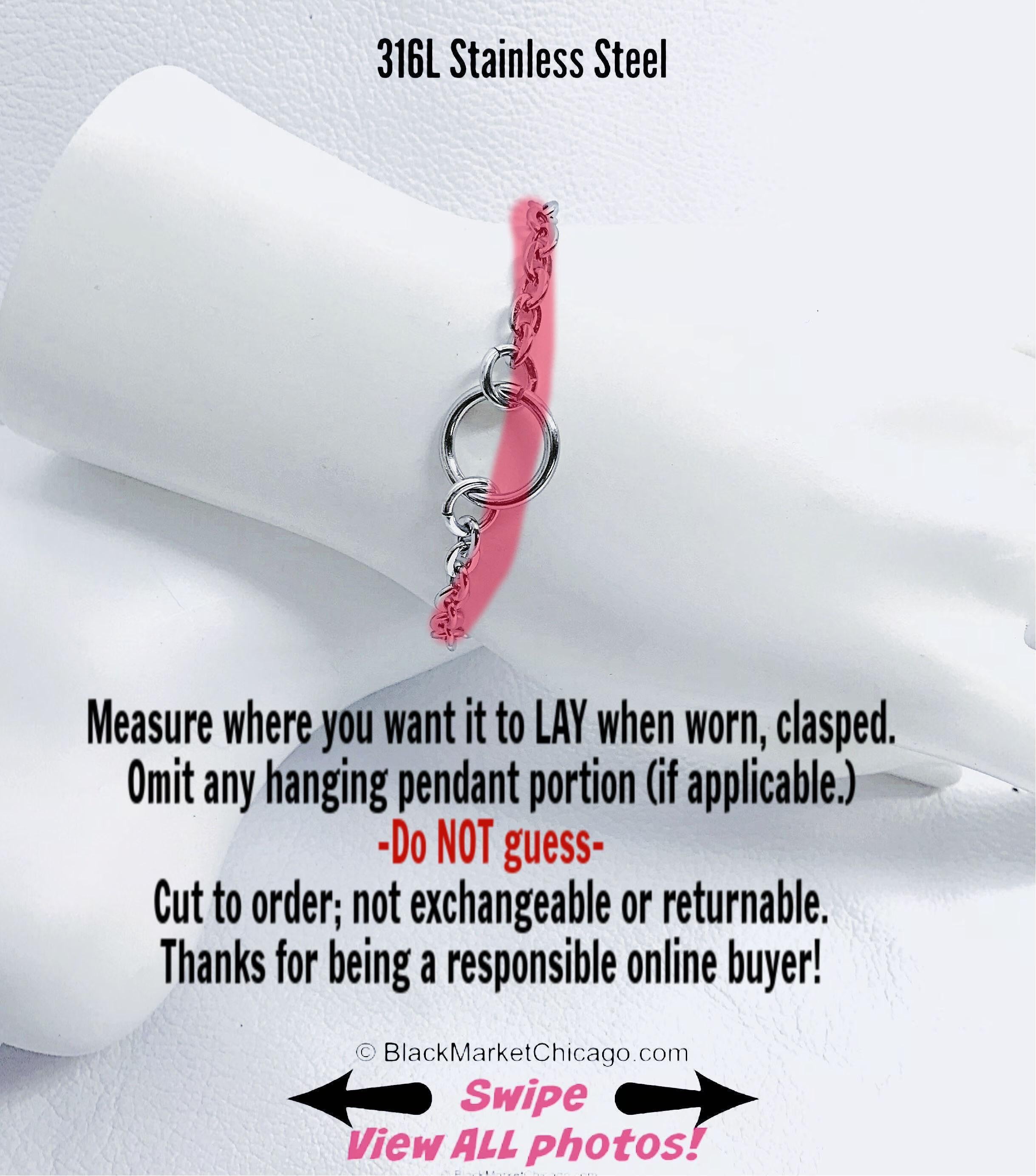 O-Ring Day Collar Bracelet, 24/7 Waterproof Stainless, Locking Option