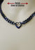 Discreet Day Collar, Black Chain & Heart, Elegant Necklace, Stainless Steel, 24/7,  Lock Option