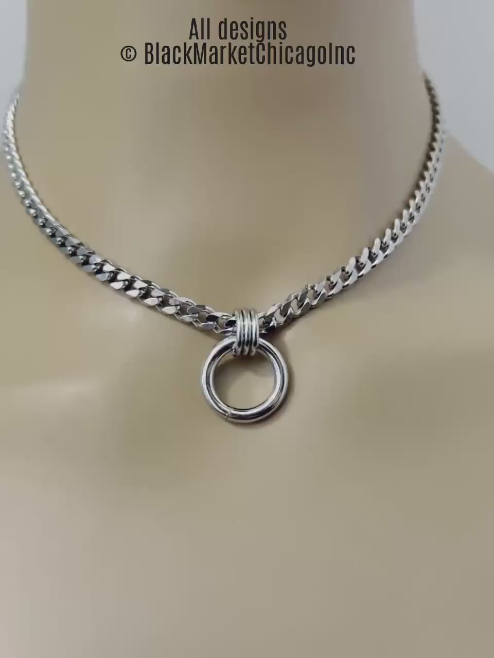 Minimalist Day Collar, 24/7, O-Ring, Discreet, Stainless Steel