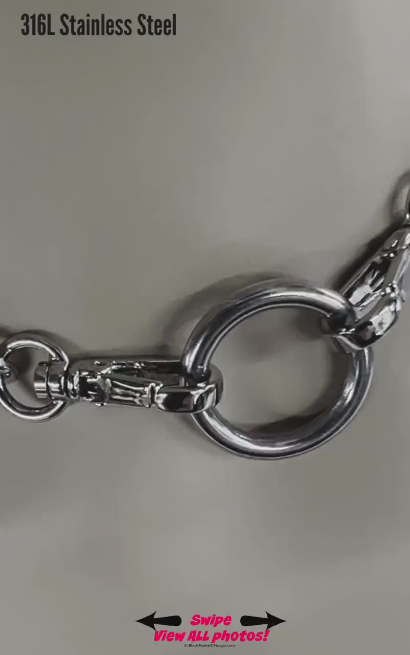 Chunky Chain O-Ring, Stainless Steel Necklace, Swivel Snaps