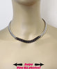 Sub Day Collar, Black and Silver Stainless, Permanent Lock Option