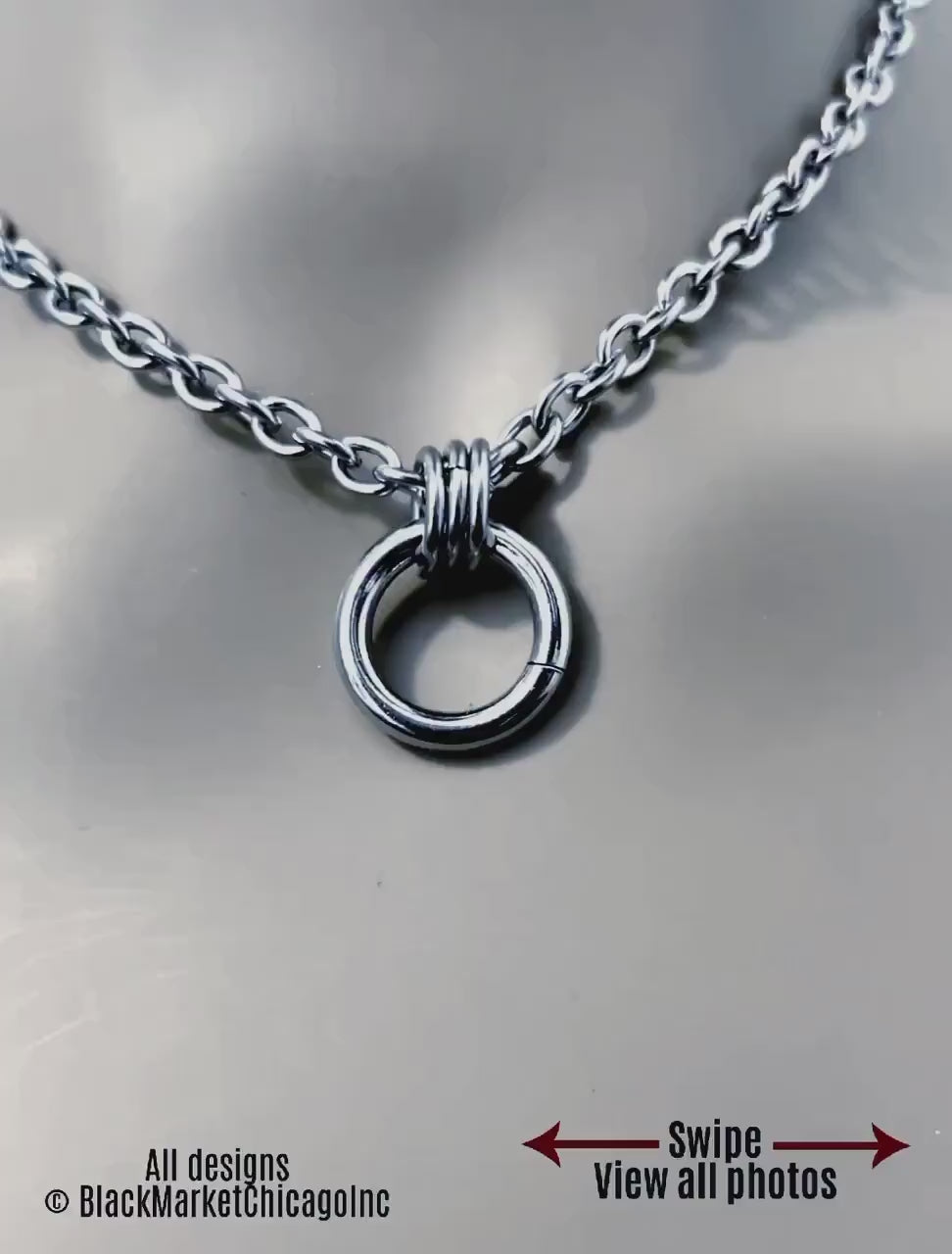 Minimalist Day Collar, O-Ring, Discreet, Stainless Steel, 24/7 Lockable