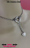 Sub Day Collar, O-Ring Heart Pendant, 24-7 Wear, Permanent Locking OPTION, Stainless Steel